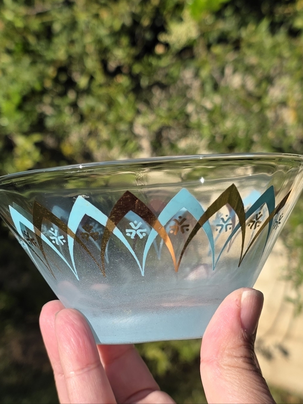MCM Anchor Hocking Blendo Atomic "Happy Hour" Chip & Dip Set - Turquois - Picture 10 of 15